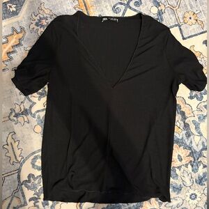 Zara Elegant Black Knit Top